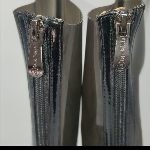 Dark grey clear perspex dress rain boots 8 1/2 - Picture 7 of 11